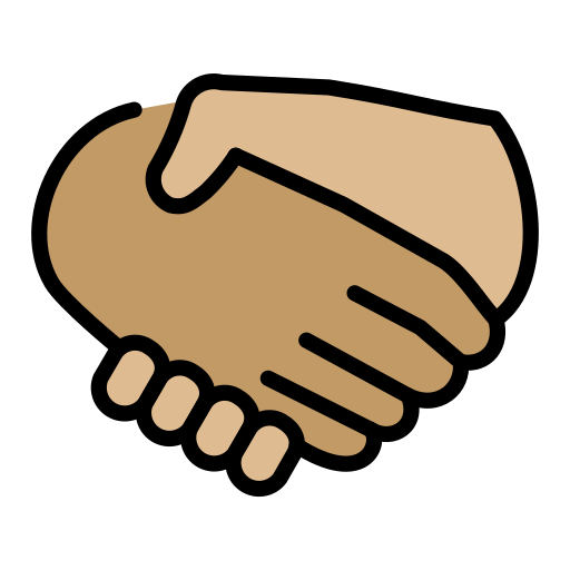 Рукопожатие: средний тон кожи светлый тон кожи для OpenMoji 15.1