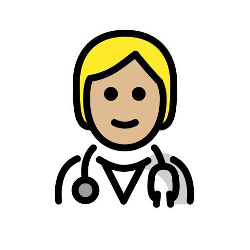Медицинский работник: светлый тон кожи для OpenMoji 15.1