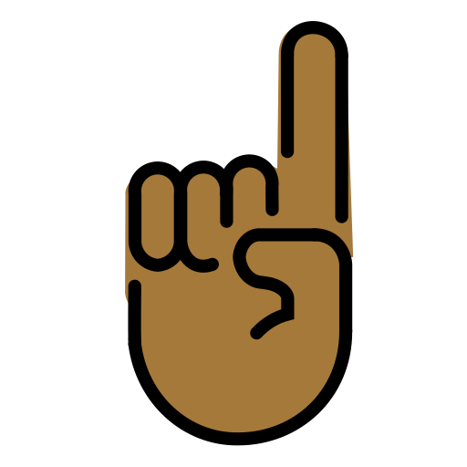 Указательный палец вверх: темный тон кожи для OpenMoji 15.1