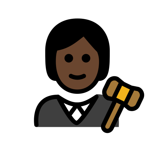 Судья: очень темный тон кожи для OpenMoji 15.1