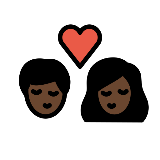 Поцілунок: дуже темний тон шкіри для OpenMoji 15.1