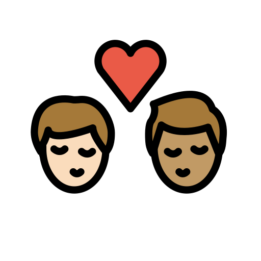 Поцелуй: мужчина мужчина очень светлый тон кожи средний тон кожи для OpenMoji 15.1