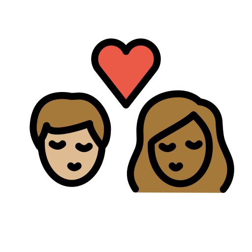 Поцілунок: дорослий дорослий світлий тон шкіри темний тон шкіри для OpenMoji 15.1
