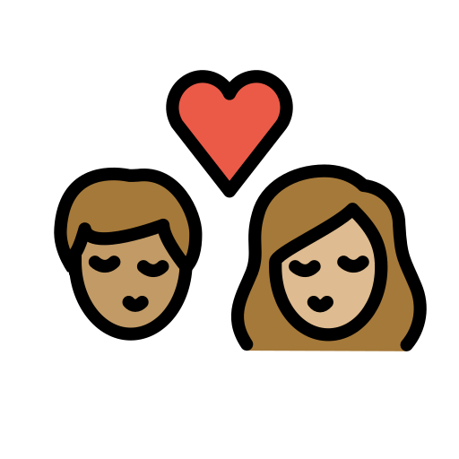 Поцелуй: женщина мужчина средний тон кожи светлый тон кожи для OpenMoji 15.1