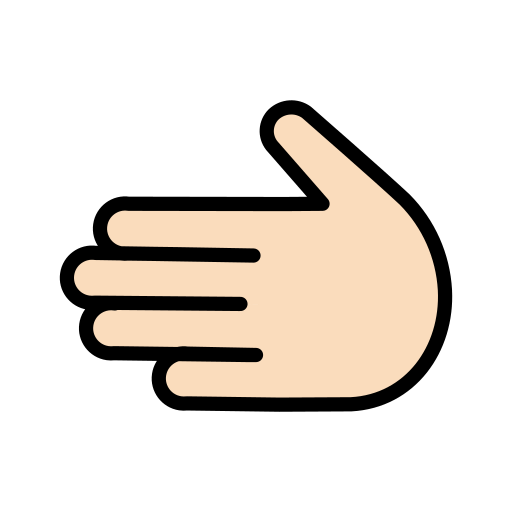 Рука вліво: дуже світлий тон шкіри для OpenMoji 15.1