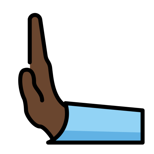 Толкающая рука влево: темный тон кожи для OpenMoji 15.1
