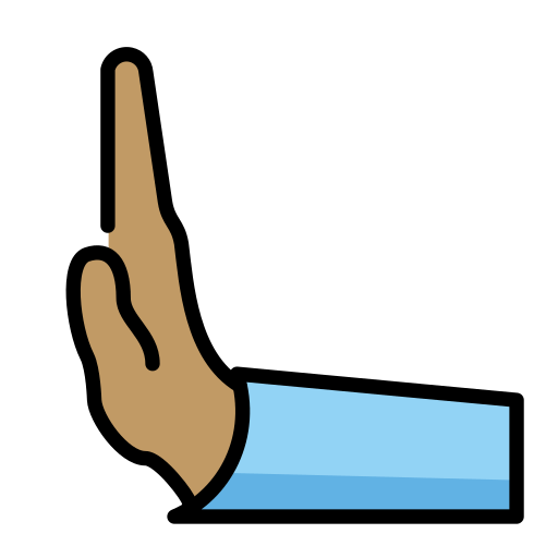 Толкающая рука влево: средний тон кожи для OpenMoji 15.1