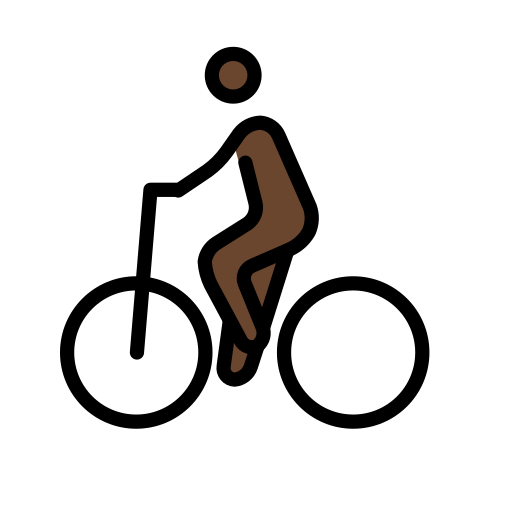 Чоловік на велосипеді: дуже темний тон шкіри для OpenMoji 15.1