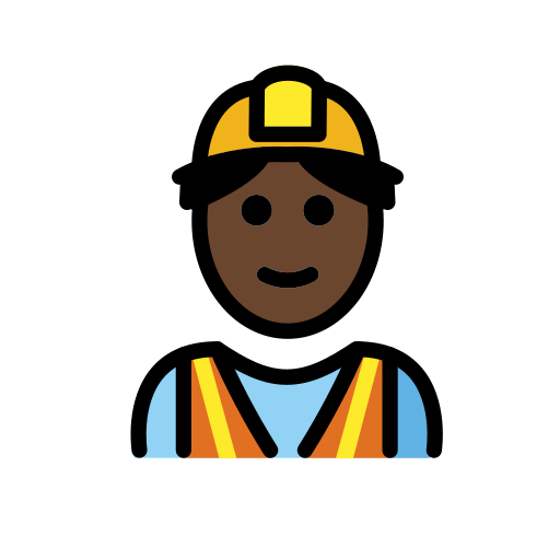 Чоловік-будівельник: дуже темний тон шкіри для OpenMoji 15.1