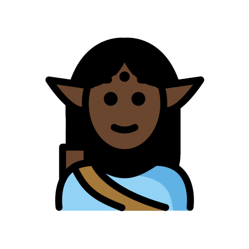 Мужчина-эльф: очень темный тон кожи для OpenMoji 15.1
