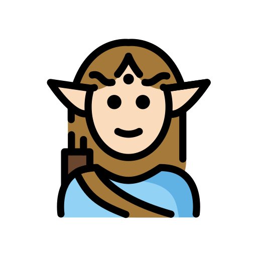 Мужчина-эльф: очень светлый тон кожи для OpenMoji 15.1