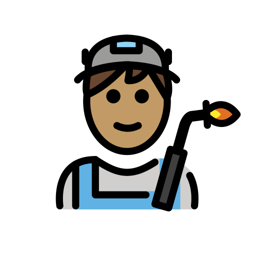 Чоловік-робітник: середній тон шкіри для OpenMoji 15.1