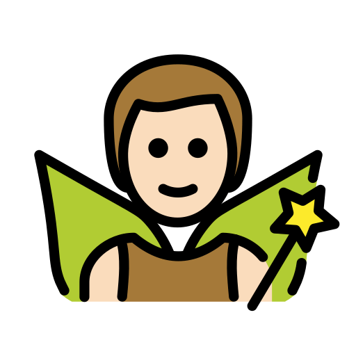 Мужчина-фея: очень светлый тон кожи для OpenMoji 15.1