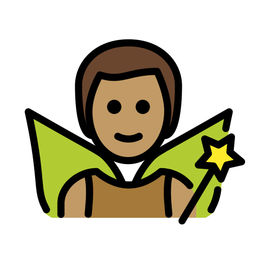 Мужчина-фея: средний тон кожи для OpenMoji 15.1
