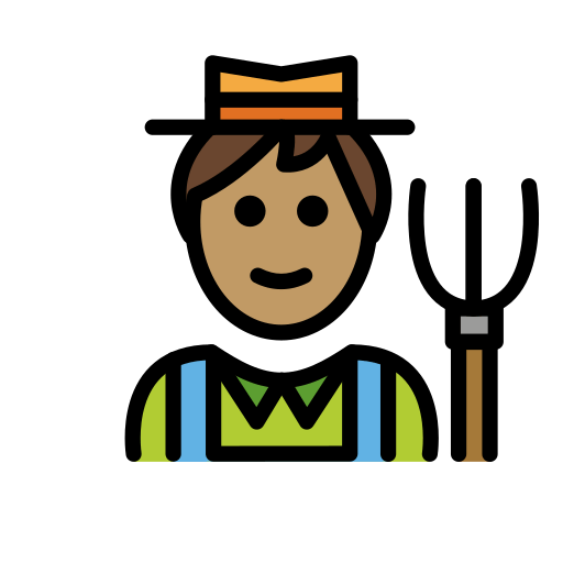 Чоловік-фермер: середній тон шкіри для OpenMoji 15.1