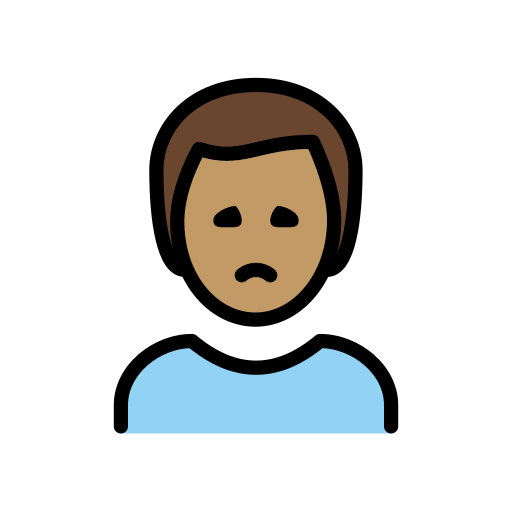 Нахмурився чоловік: середній тон шкіри для OpenMoji 15.1