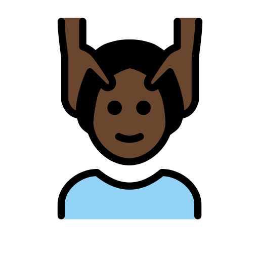 Чоловікові масажують обличчя: дуже темний тон шкіри для OpenMoji 15.1