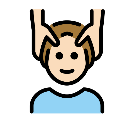 Чоловікові масажують обличчя: дуже світлий тон шкіри для OpenMoji 15.1