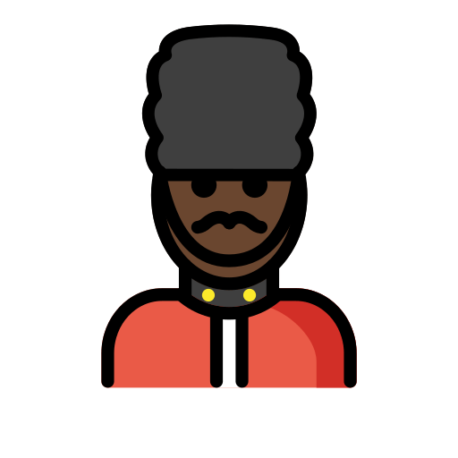 Чоловік-гвардієць: дуже темний тон шкіри для OpenMoji 15.1