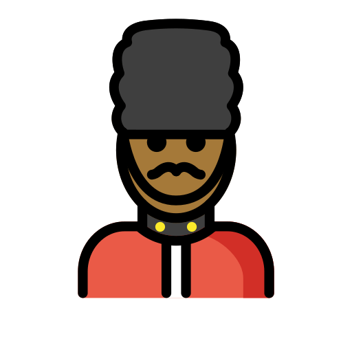 Чоловік-гвардієць: темний тон шкіри для OpenMoji 15.1