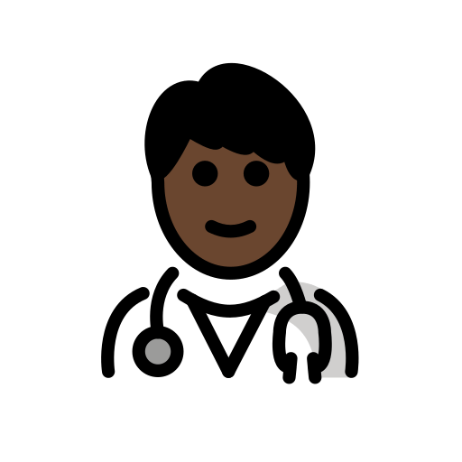 Врач: очень темный тон кожи для OpenMoji 15.1
