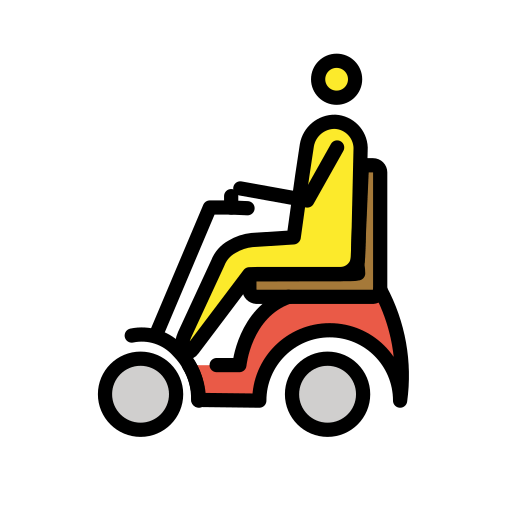 Чоловік в електричному кріслі-візку для OpenMoji 15.1