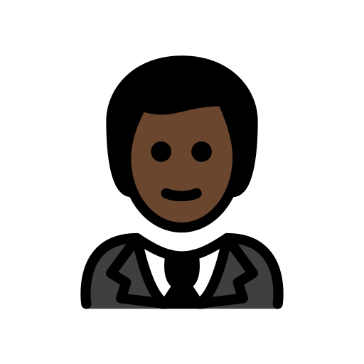 Мужчина в смокинге: очень темный тон кожи для OpenMoji 15.1