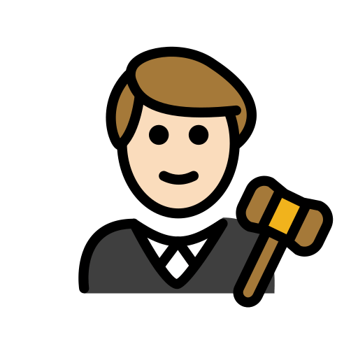 Мужчина-судья: очень светлый тон кожи для OpenMoji 15.1