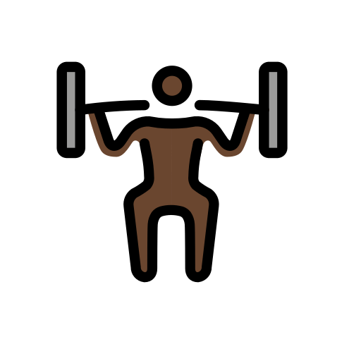 Чоловік зі штангою: дуже темний тон шкіри для OpenMoji 15.1