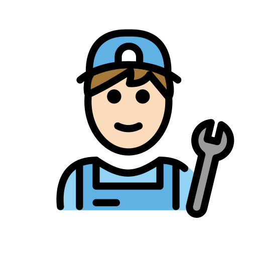 Чоловік-механік: дуже світлий тон шкіри для OpenMoji 15.1