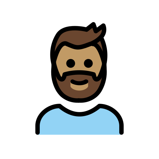 Бородатий чоловік: середній тон шкіри для OpenMoji 15.1