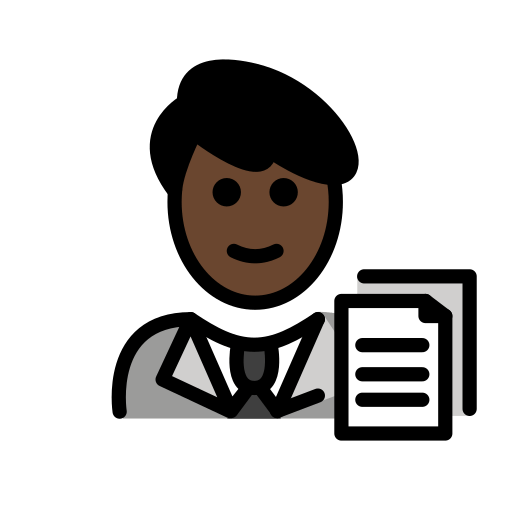 Офісний працівник-чоловік: дуже темний тон шкіри для OpenMoji 15.1