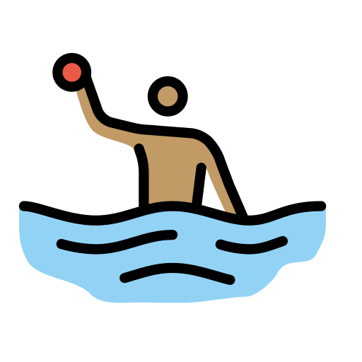 Мужчина играет в водное поло: средний тон кожи для OpenMoji 15.1
