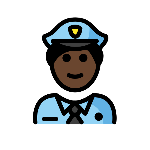 Чоловік-поліцейський: дуже темний тон шкіри для OpenMoji 15.1