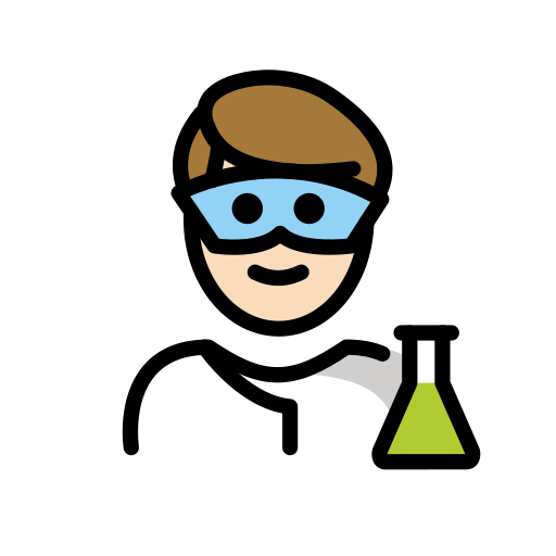 Чоловік-вчений: дуже світлий тон шкіри для OpenMoji 15.1