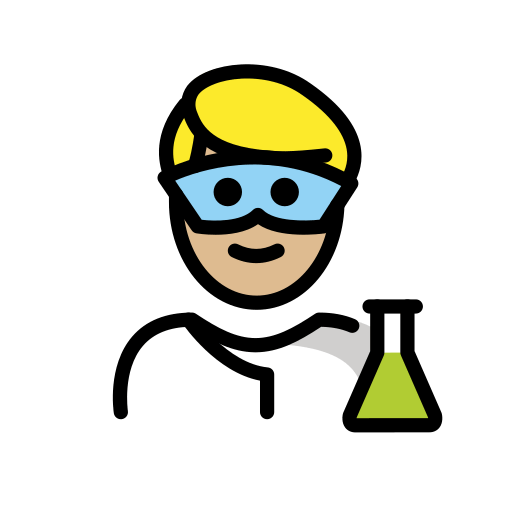 Мужчина-ученый: светлый тон кожи для OpenMoji 15.1