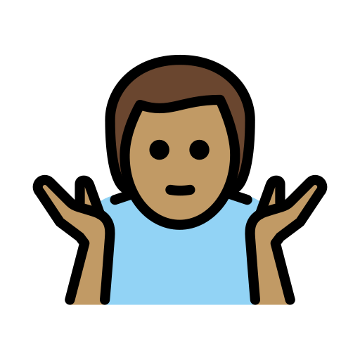 Чоловік знизує плечима: середній тон шкіри для OpenMoji 15.1