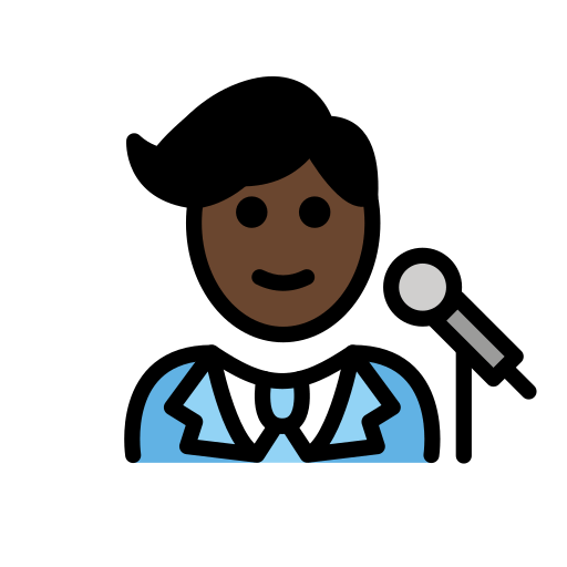 Мужчина-певец: очень темный тон кожи для OpenMoji 15.1