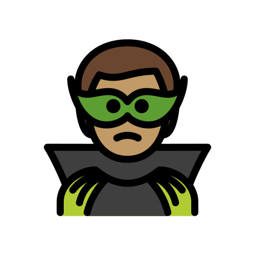Чоловік-суперлиходій: середній тон шкіри для OpenMoji 15.1