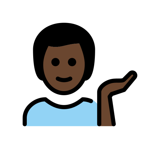 Мужчина тянет руку: очень темный тон кожи для OpenMoji 15.1