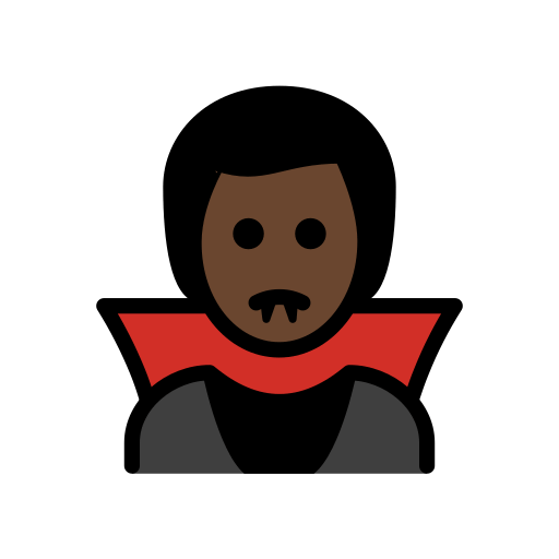 Мужчина-вампир: очень темный тон кожи для OpenMoji 15.1