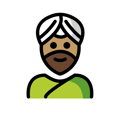 Мужчина в тюрбане: средний тон кожи для OpenMoji 15.1