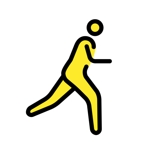Мужчина бежит вправо для OpenMoji 15.1