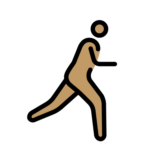 Мужчина бежит вправо: средний тон кожи для OpenMoji 15.1
