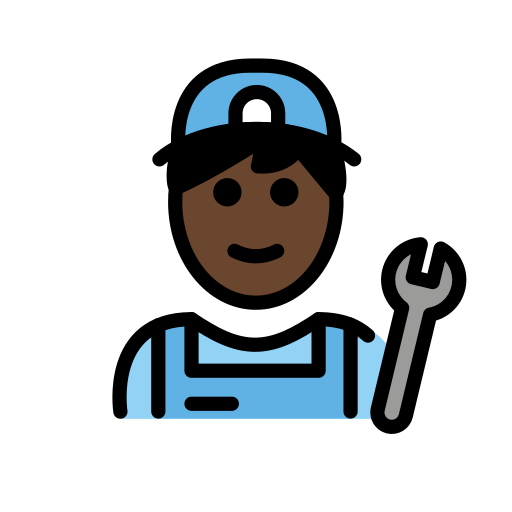 Механік: дуже темний тон шкіри для OpenMoji 15.1