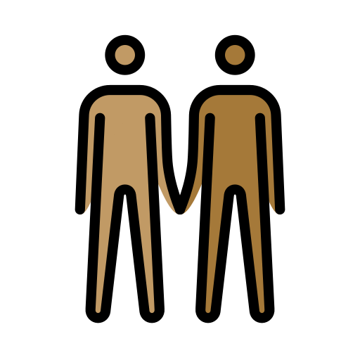 Двоє чоловіків: середній тон шкіри темний тон шкіри для OpenMoji 15.1