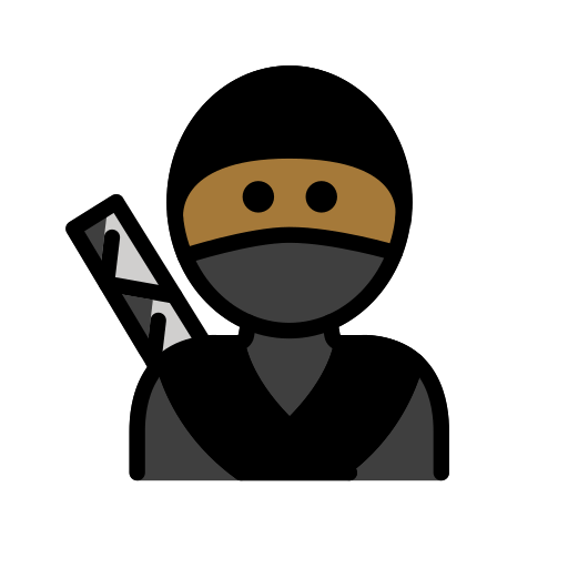 Ниндзя: темный тон кожи для OpenMoji 15.1