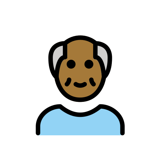 Пожилой мужчина: темный тон кожи для OpenMoji 15.1