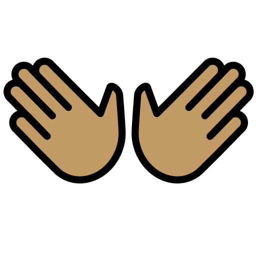 Долоні в сторони: середній тон шкіри для OpenMoji 15.1