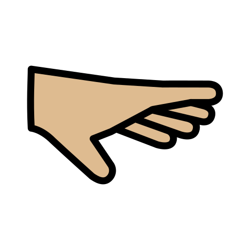 Рука долонею вниз: світлий тон шкіри для OpenMoji 15.1